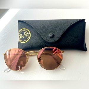 Pink mirrored ray-ban sunglasses